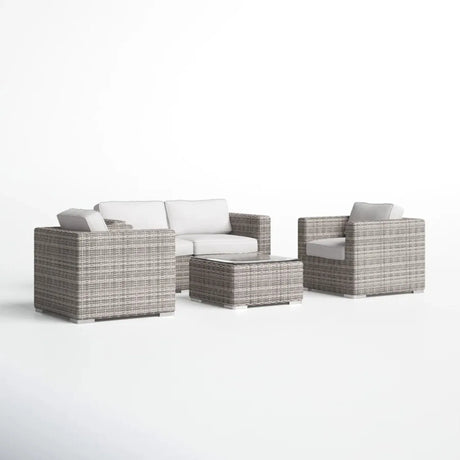 5-Piece Outdoor Weather-Resistant Wicker Sectional Seating Set - Omega Lifestyles