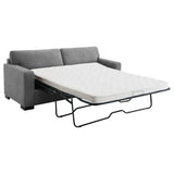 Grey Upholstered Contemporary Track-Arm Sleeper Sofa - Omega Lifestyles