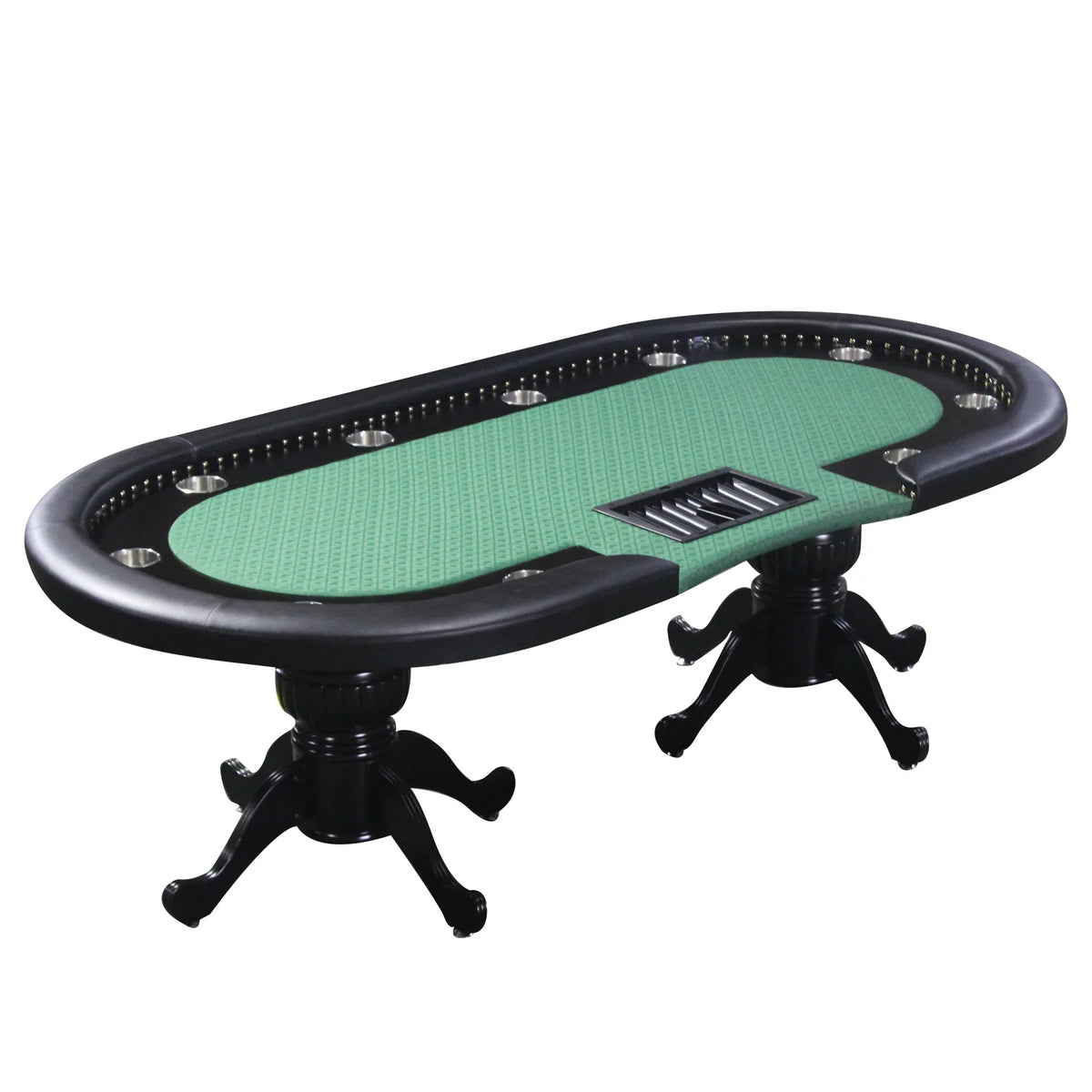 Premium 96-Inch Oval Poker Table With Cup Holders - Omega Lifestyles