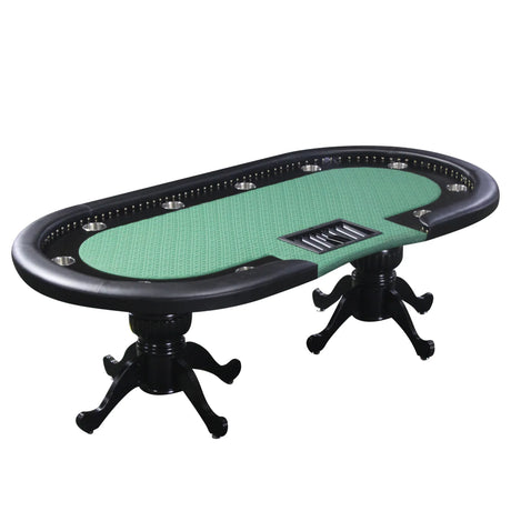 Premium 96-Inch Oval Poker Table With Cup Holders - Omega Lifestyles