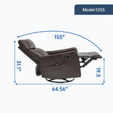 Brown Faux Leather Manual Heat Massage Recliner Chair - Omega Lifestyles