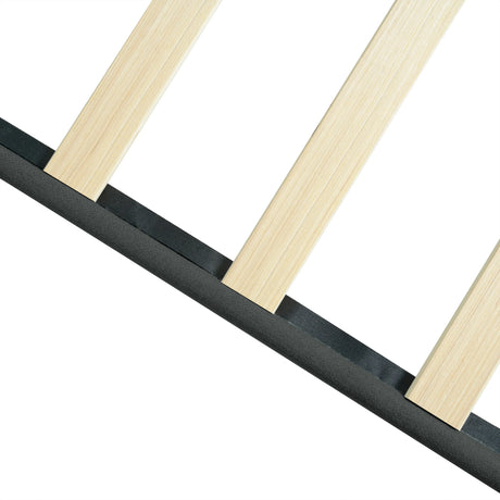 Twin Upholstered Linen Platform Bed Frame With Headboard - Omega Lifestyles