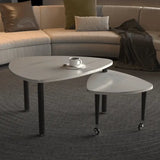 Rotatable Modern White Sintered Stone Top Coffee Table - Omega Lifestyles