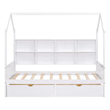 Twin Solid Wood Kids House Bed With Storage Drawers - Omega Lifestyles