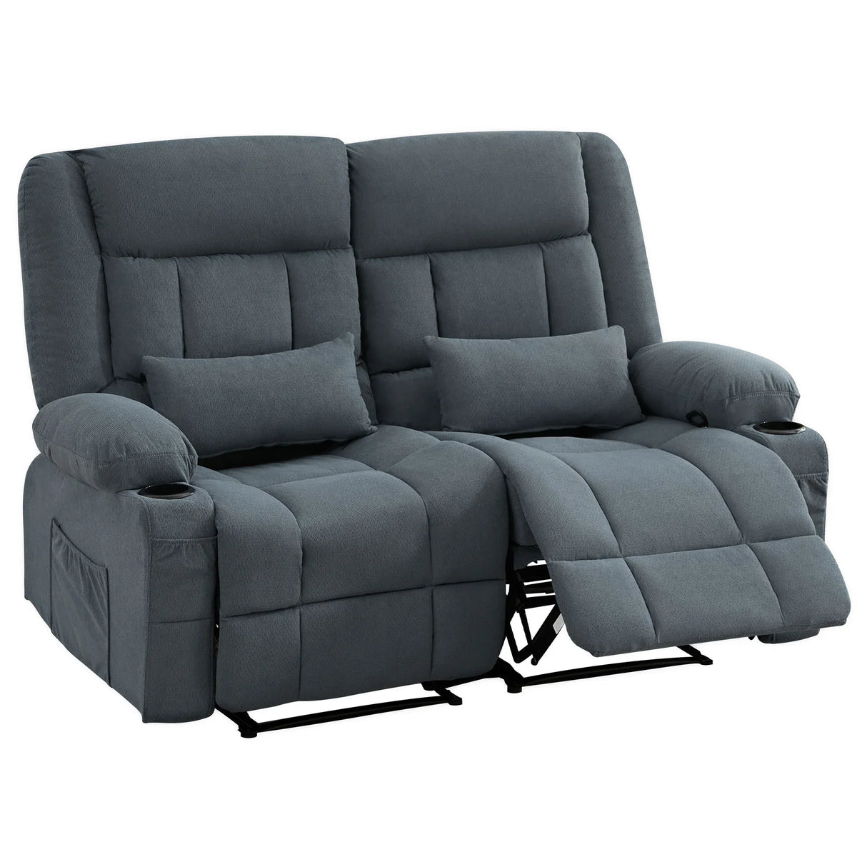 Manual Reclining Oversized Soft Metal Frame Loveseat - Omega Lifestyles