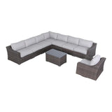Modern Outdoor 7-Person Wicker Sectional Seating Set With Cushions