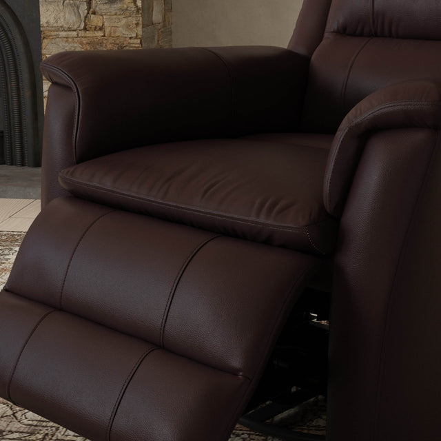 Swivel Glider Recliner With Manual Footrest And Leather Upholstery - Omega Lifestyles