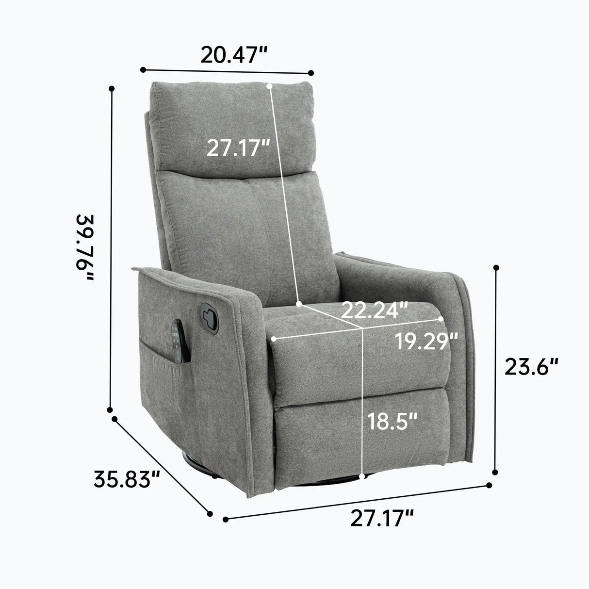 Heat Massage Recliner Chair With Swivel Rocker And Lumbar Heat - Omega Lifestyles