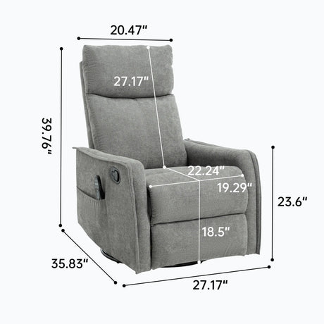 Heat Massage Recliner Chair With Swivel Rocker And Lumbar Heat - Omega Lifestyles