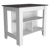 Multicolor Particle Board Kitchen Island With Storage Shelves - Omega Lifestyles