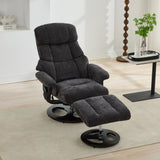 Modern Chenille Recliner Chair With Ottoman And Massage - Omega Lifestyles
