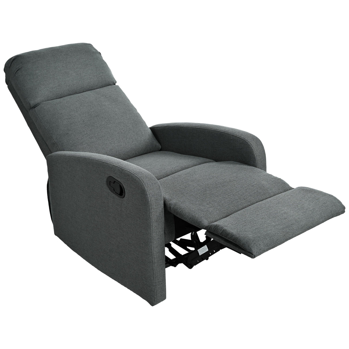 Manual Adjustable Recliner Chair Charcoal Polyester Upholstery - Omega Lifestyles