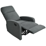 Manual Adjustable Recliner Chair Charcoal Polyester Upholstery - Omega Lifestyles