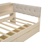 Twin Wood Platform Bed With Storage Drawers And Charging Station - Omega Lifestyles