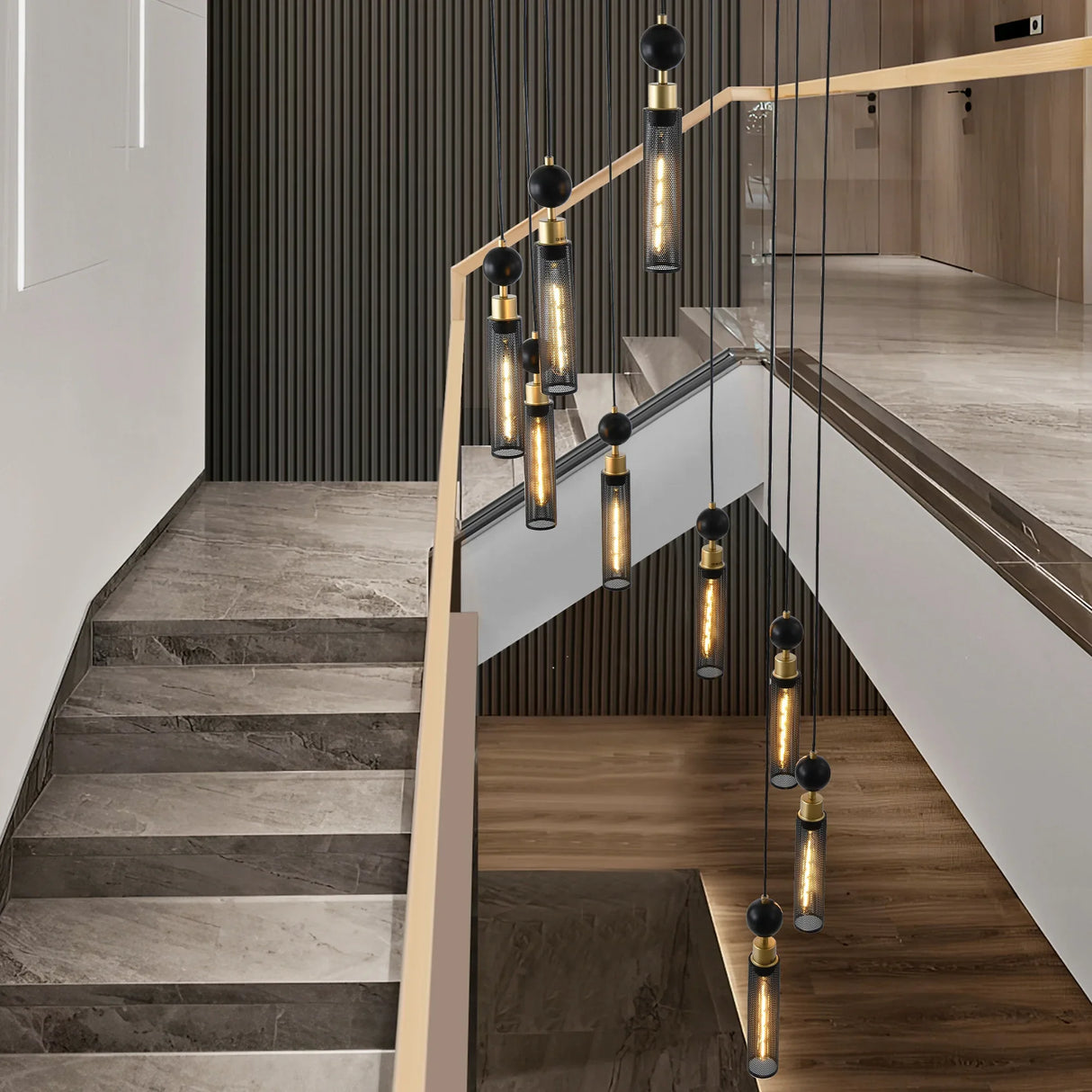 Modern Industrial 9-Light Adjustable Iron Pendant Chandelier - Omega Lifestyles