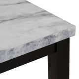 5-Piece Faux Marble Dining Table Set With Cushioned Chairs - Omega Lifestyles
