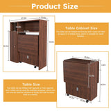 Multifunctional Folding Dining Table With Wall-Mounted Sideboard Storage - Omega Lifestyles