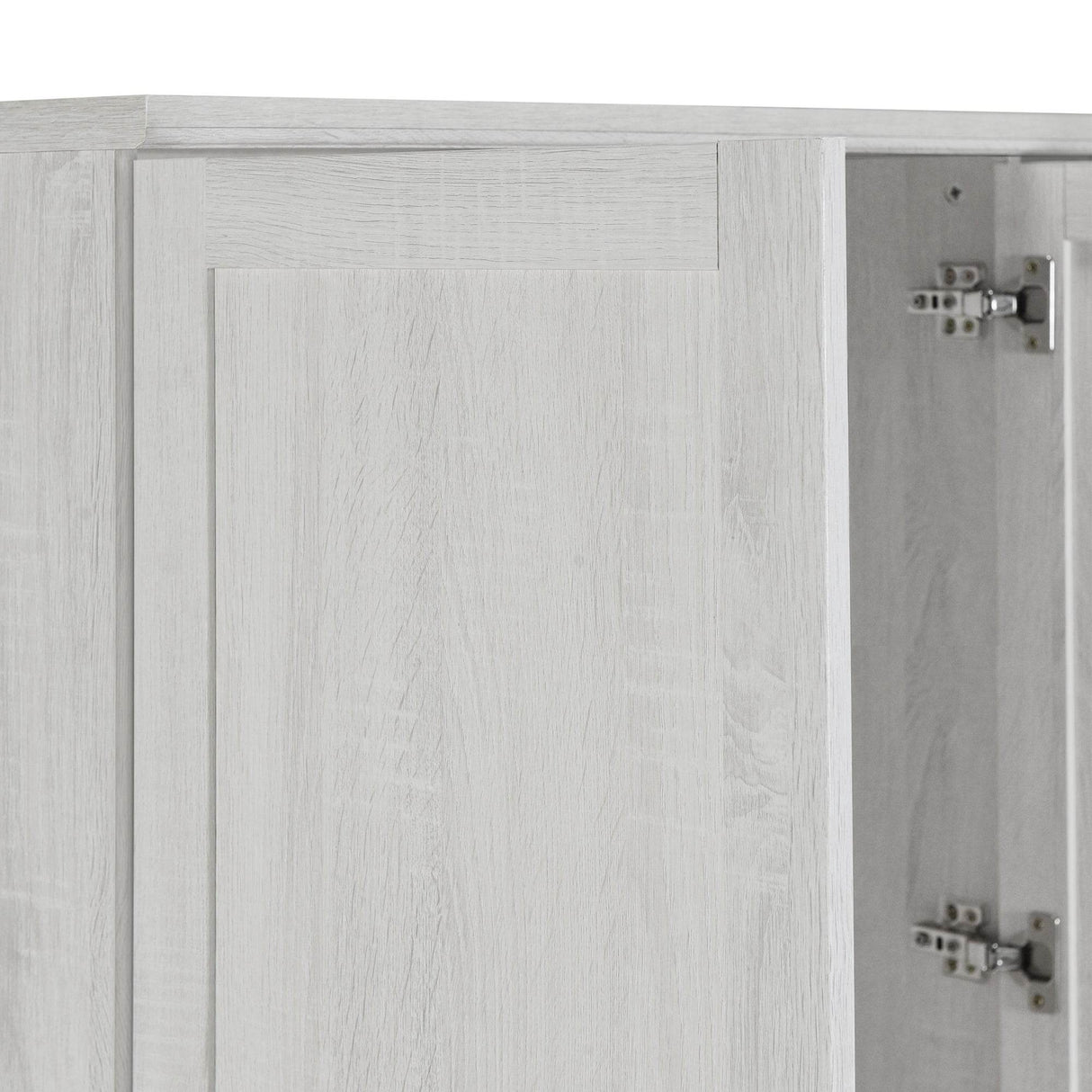Classic White Solid Wood 4 Door Wardrobe With Drawers - Omega Lifestyles
