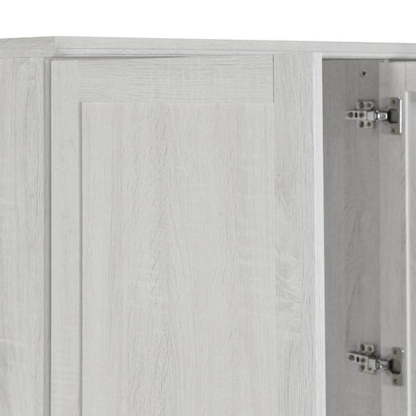 Classic White Solid Wood 4 Door Wardrobe With Drawers - Omega Lifestyles