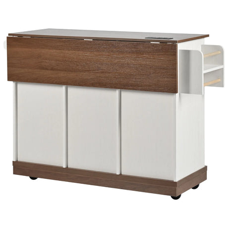 Farmhouse Sliding Barn Door Kitchen Island Cart - Omega Lifestyles