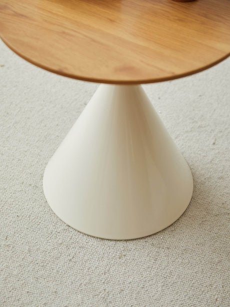 Round Brown White MDF And Metal Coffee Table Set - Sleep Galleria