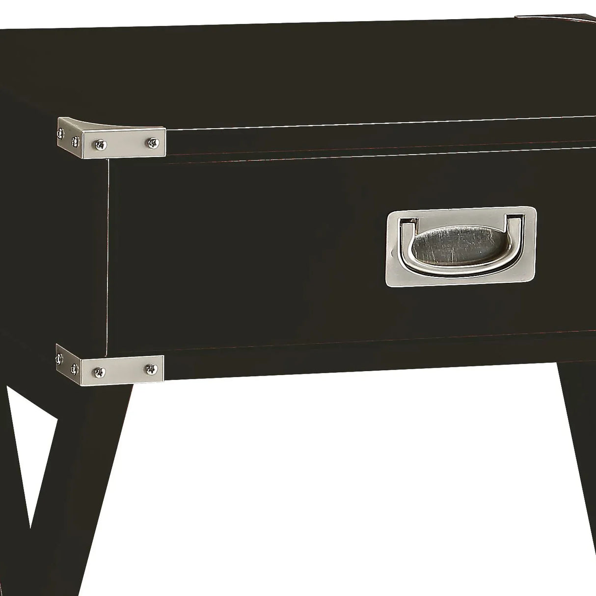 Black Finish Synthetic Wood Accent Table With Drawer - Omega Lifestyles