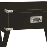 Black Finish Synthetic Wood Accent Table With Drawer - Omega Lifestyles