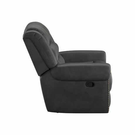 Gray Fabric Foam Gliding Recliner Chair - Omega Lifestyles