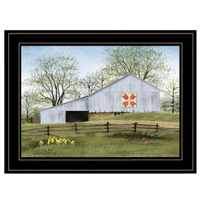 Framed Tulip Quilt Block Barn Wall Art Print - Omega Lifestyles