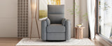Manual Rocker Swivel Linen Upholstered Recliner Chair With Pillows - Omega Lifestyles