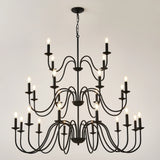 Farmhouse 24-Light Matte Black Metal Chandelier - Omega Lifestyles