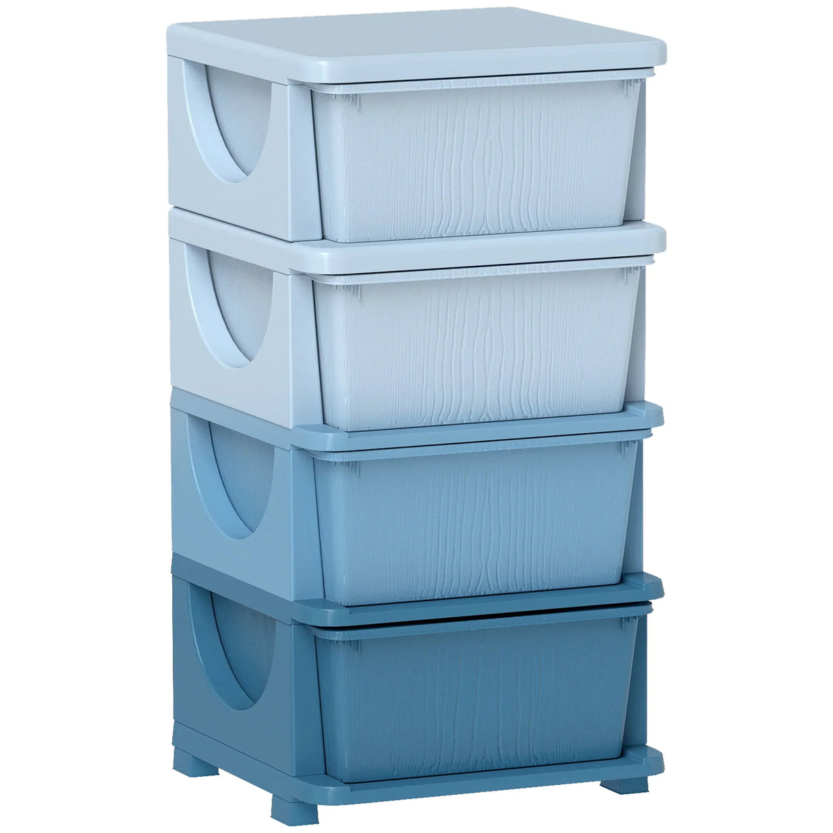 Kids Plastic 4 Drawer Tiered Storage Organizer Unit - Omega Lifestyles