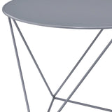 Metal Gray Round Display Utility Accent Table - Omega Lifestyles