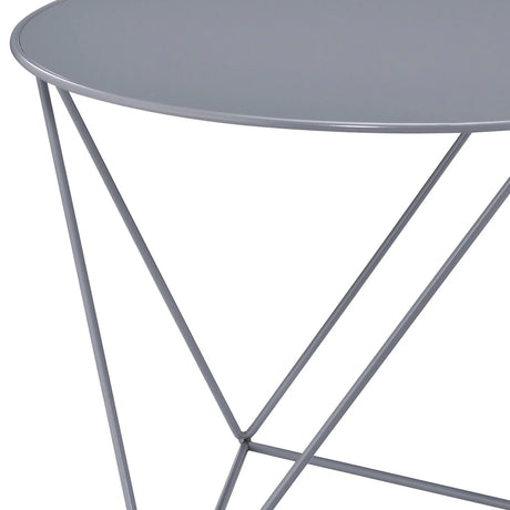 Metal Gray Round Display Utility Accent Table - Omega Lifestyles
