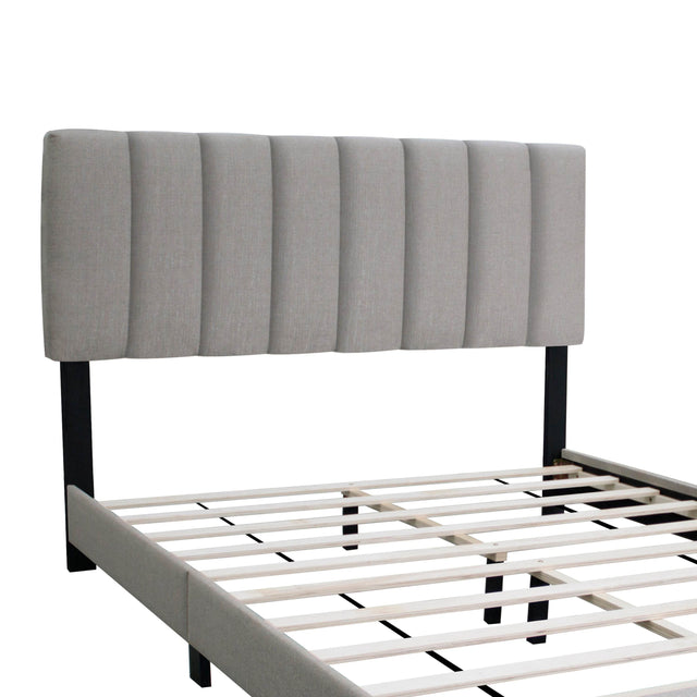 Adjustable Queen Upholstered Bed Frame With Linen Upholstery - Omega Lifestyles