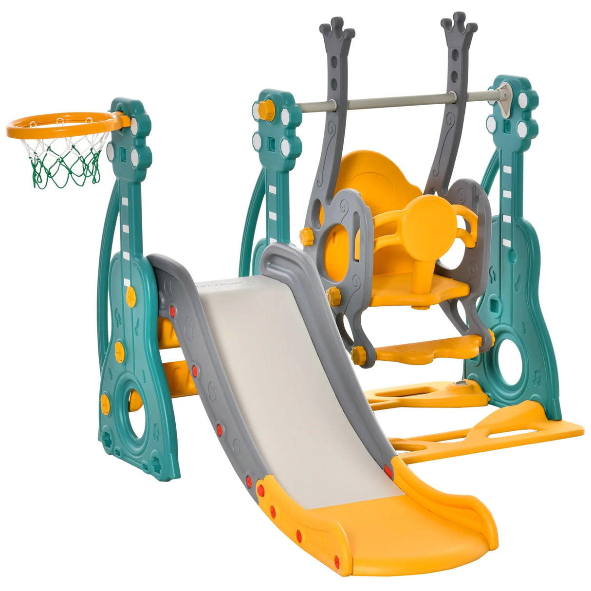 3-in-1 Toddler Swing Slide Set With Basketball Hoop - Omega Lifestyles