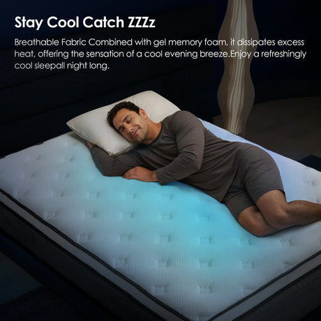 Medium 10-Inch Cooling Gel Hybrid Foam Queen Mattress - Omega Lifestyles