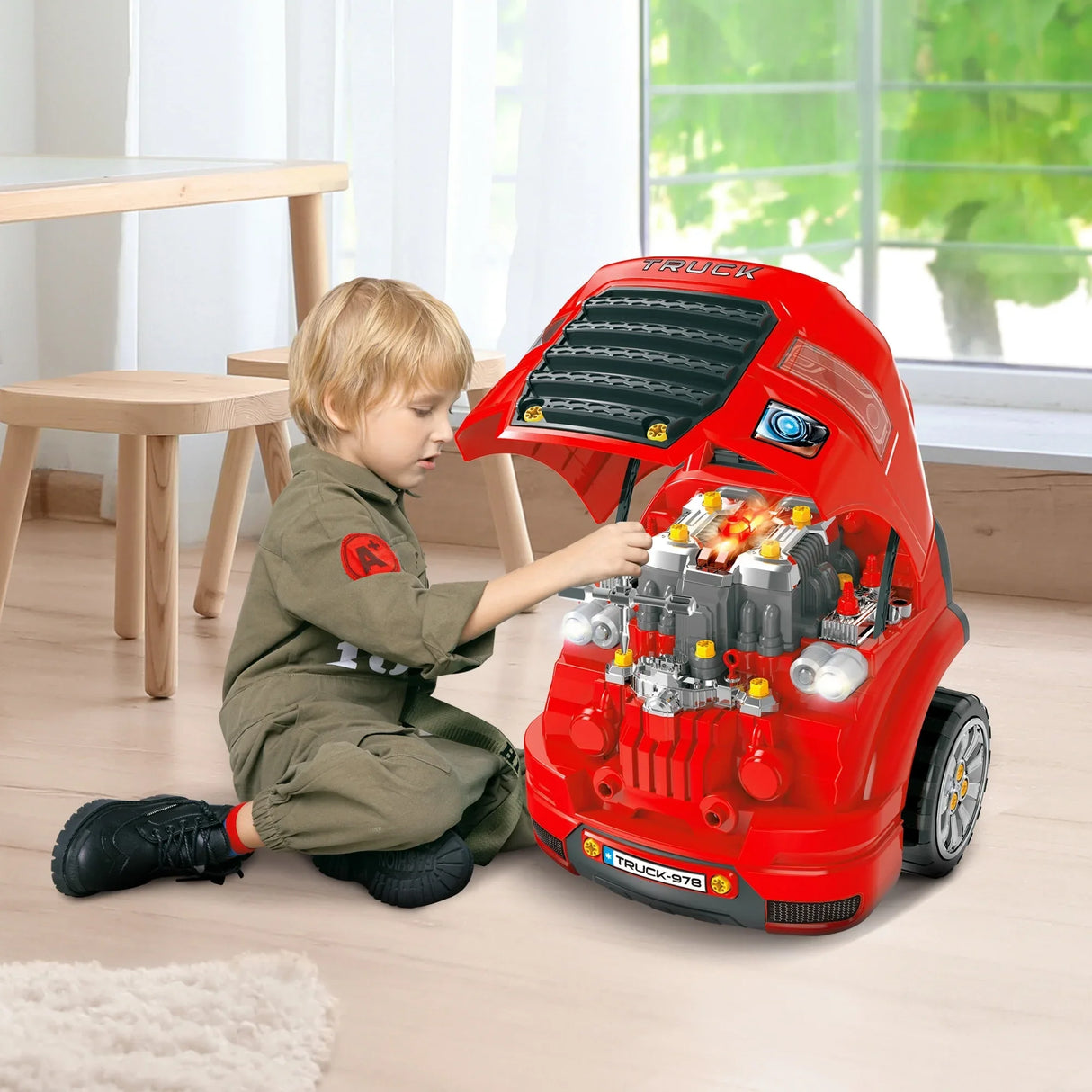 Kids Truck Engine Repair Toy With Realistic Sounds - Omega Lifestyles