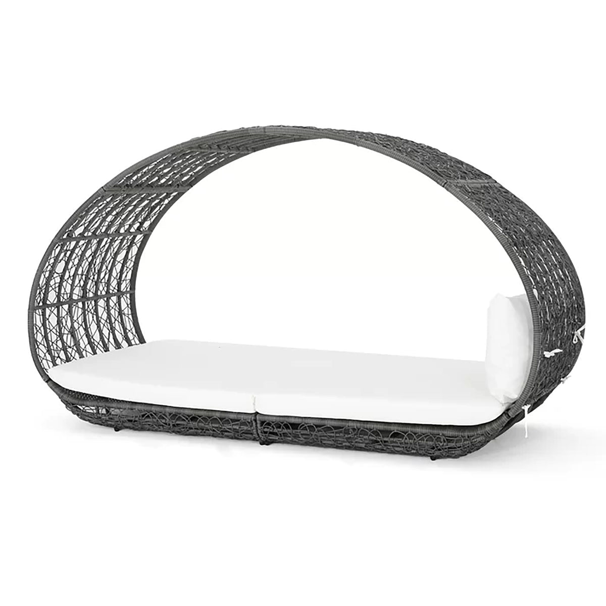 Full Outdoor Faux Wicker Rattan Daybed With Cushion