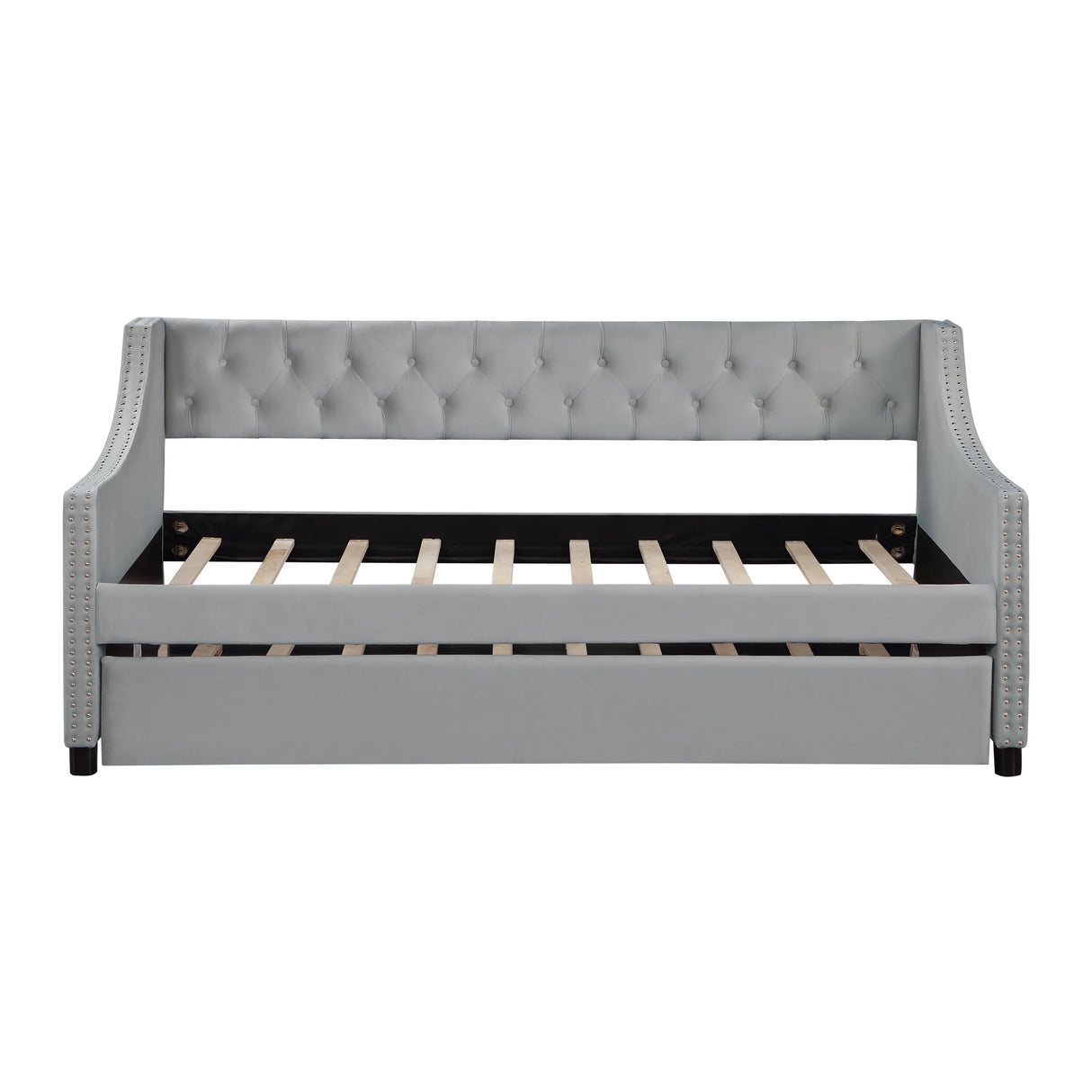 Twin Upholstered Wood Daybed With Trundle Frame - Omega Lifestyles