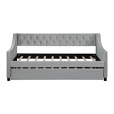 Twin Upholstered Wood Daybed With Trundle Frame - Omega Lifestyles