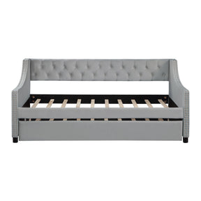 Twin Upholstered Wood Daybed With Trundle Frame - Omega Lifestyles