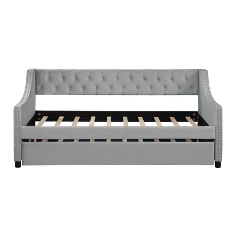 Twin Upholstered Wood Daybed With Trundle Frame - Omega Lifestyles