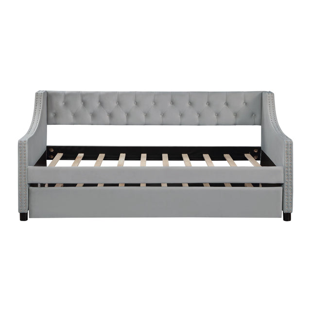 Twin Upholstered Wood Daybed With Trundle Frame - Omega Lifestyles