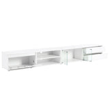 Modern App-Controlled LED Light White Marble TV Stand - Omega Lifestyles