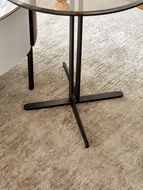 Round Tempered Glass Top Metal Accent End Table - Omega Lifestyles