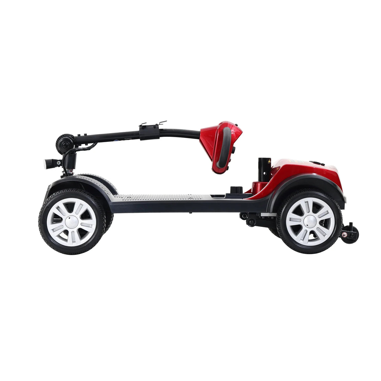 Red 4-Wheel Outdoor Compact Metal Mobility Scooter - Omega Lifestyles