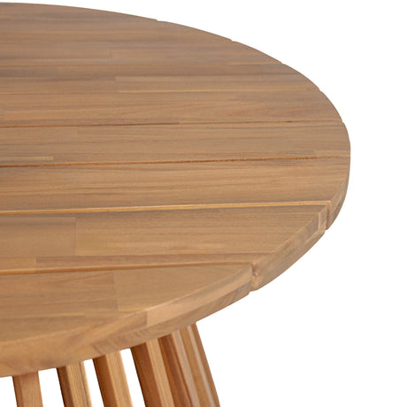 Acacia Wood Round Patio Coffee Table - Omega Lifestyles