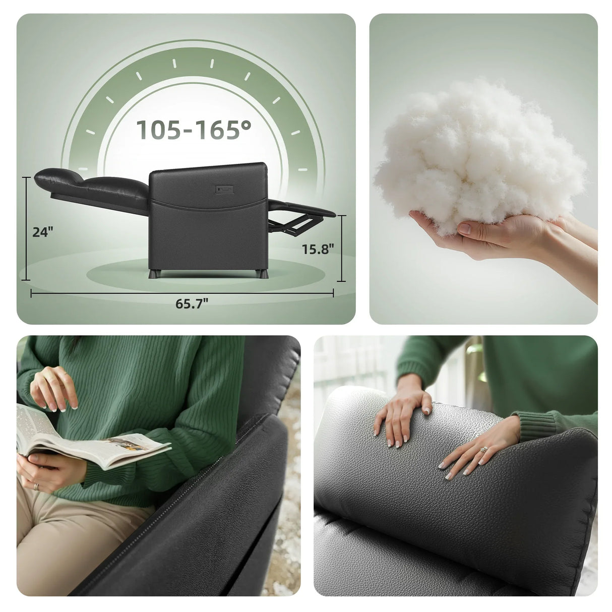 Modern Soft Faux Leather Power Recliner Chair - Omega Lifestyles