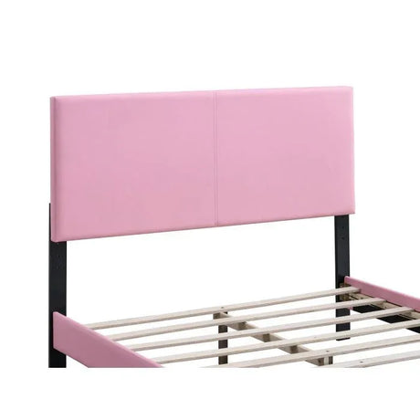 Full Upholstered Pink Adjustable Headboard Bed Frame Full - Omega Lifestyles